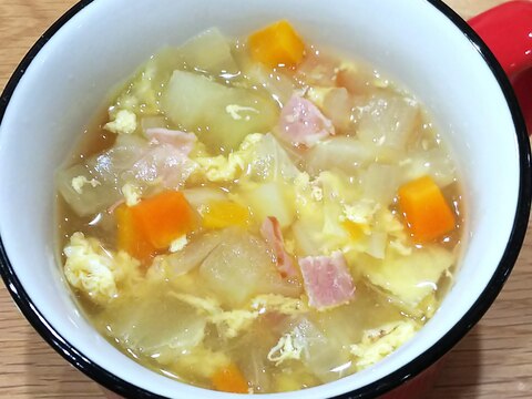 我が家の野菜たっぷりかき玉スープ